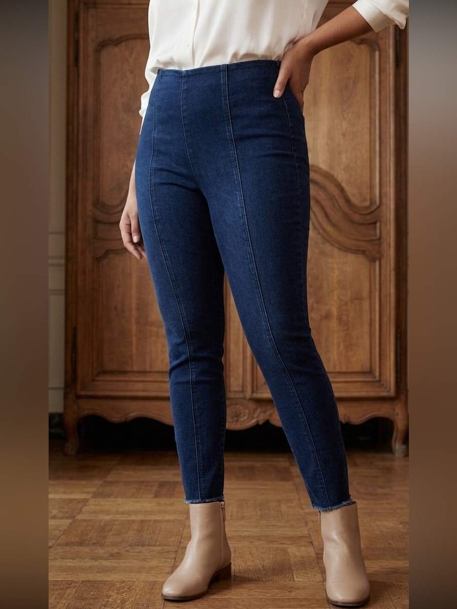 Free People Jegging Dark Wash Denim Raw Hem Jeggings Jeans